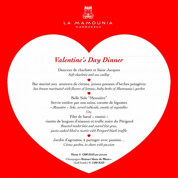 saint valentin marrakech la mamounia